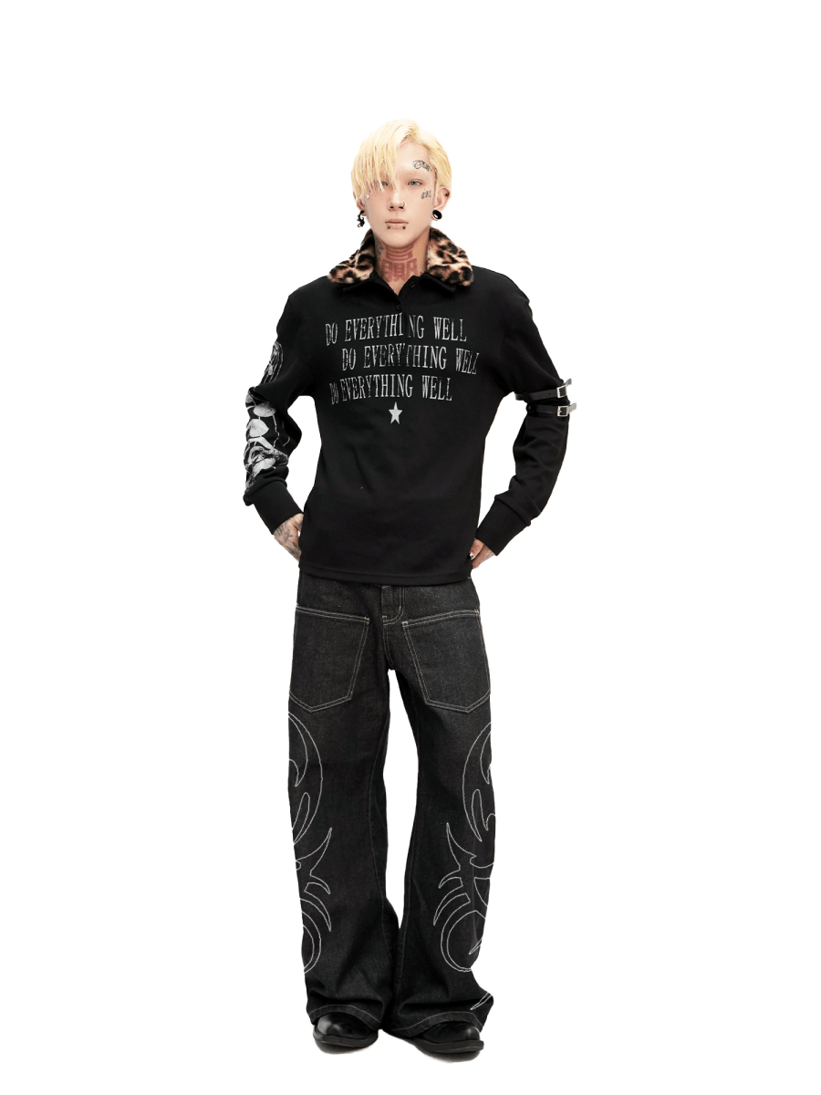 Leopard Fur Collar Long Sleeves - Dekayed