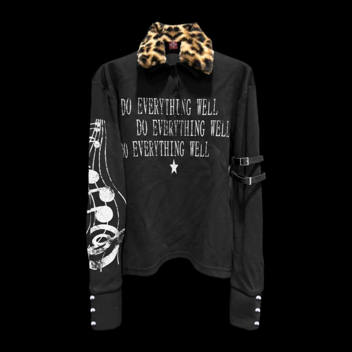Leopard Fur Collar Long Sleeves - Dekayed
