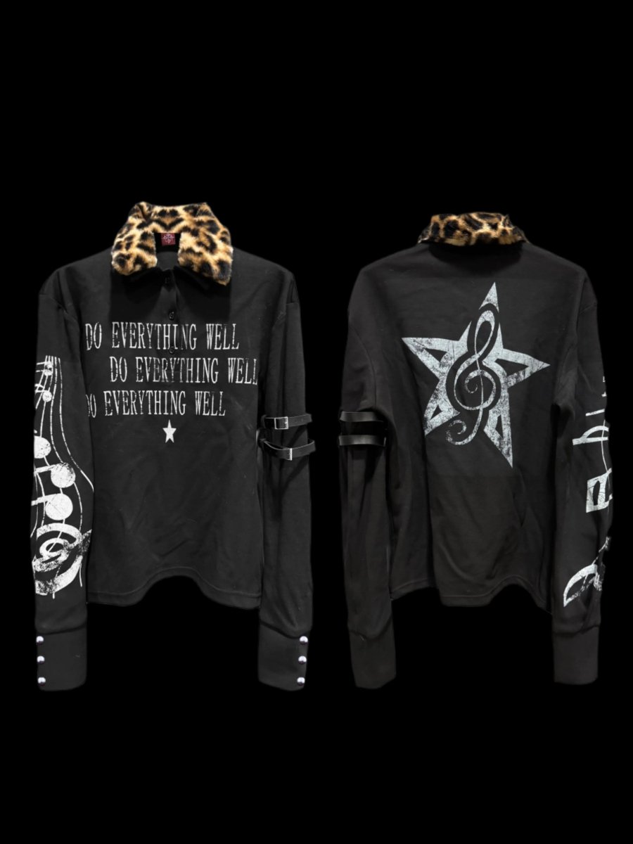 Leopard Fur Collar Long Sleeves - Dekayed