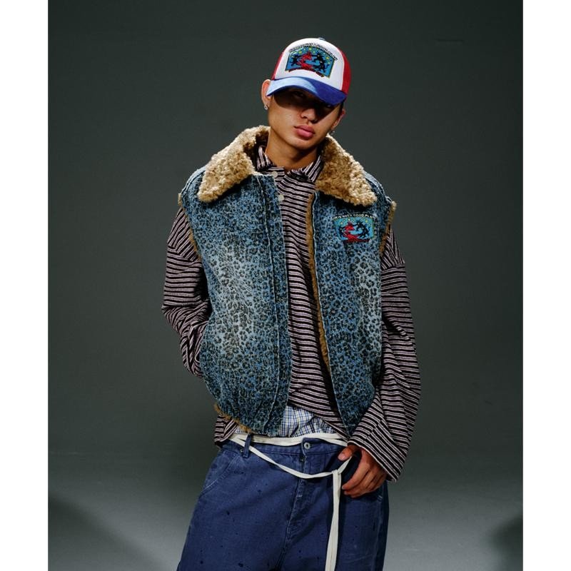 Leopard Print Plush Cotton Vest - Dekayed