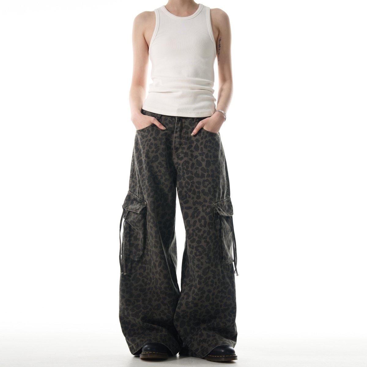 Leopard Print Wide Leg Pants - Dekayed