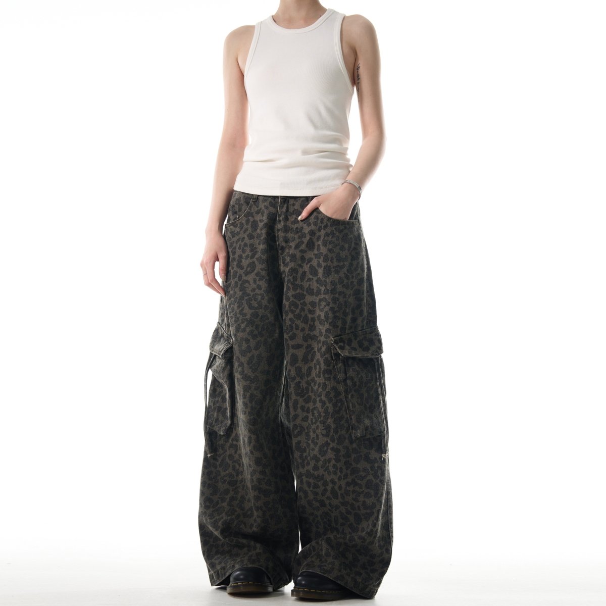 Leopard Print Wide Leg Pants - Dekayed