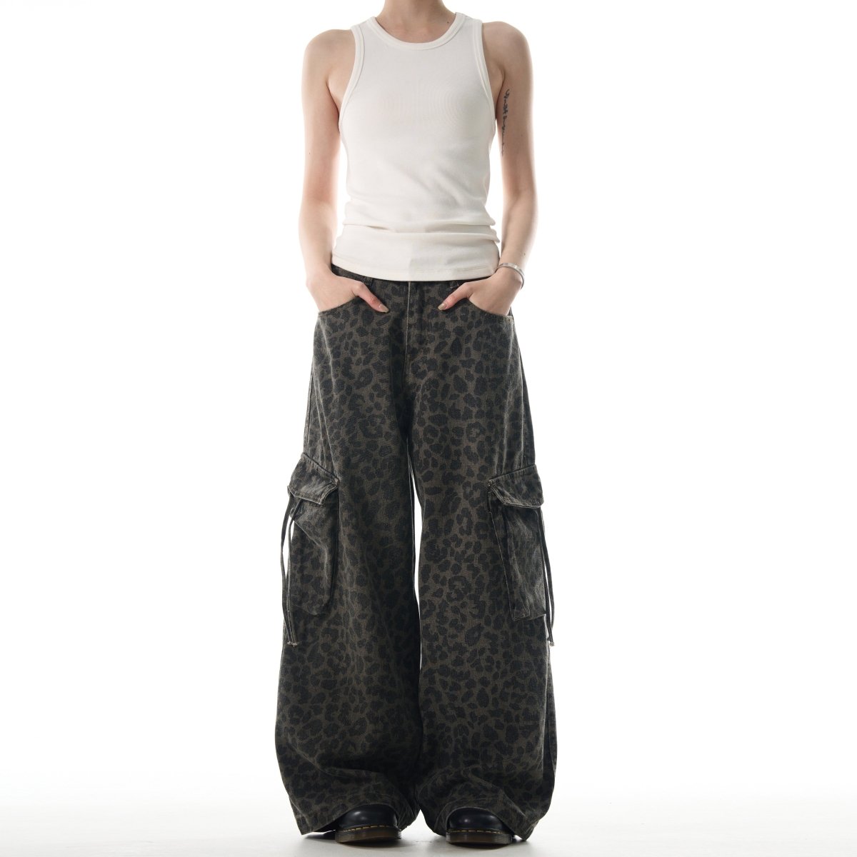 Leopard Print Wide Leg Pants - Dekayed
