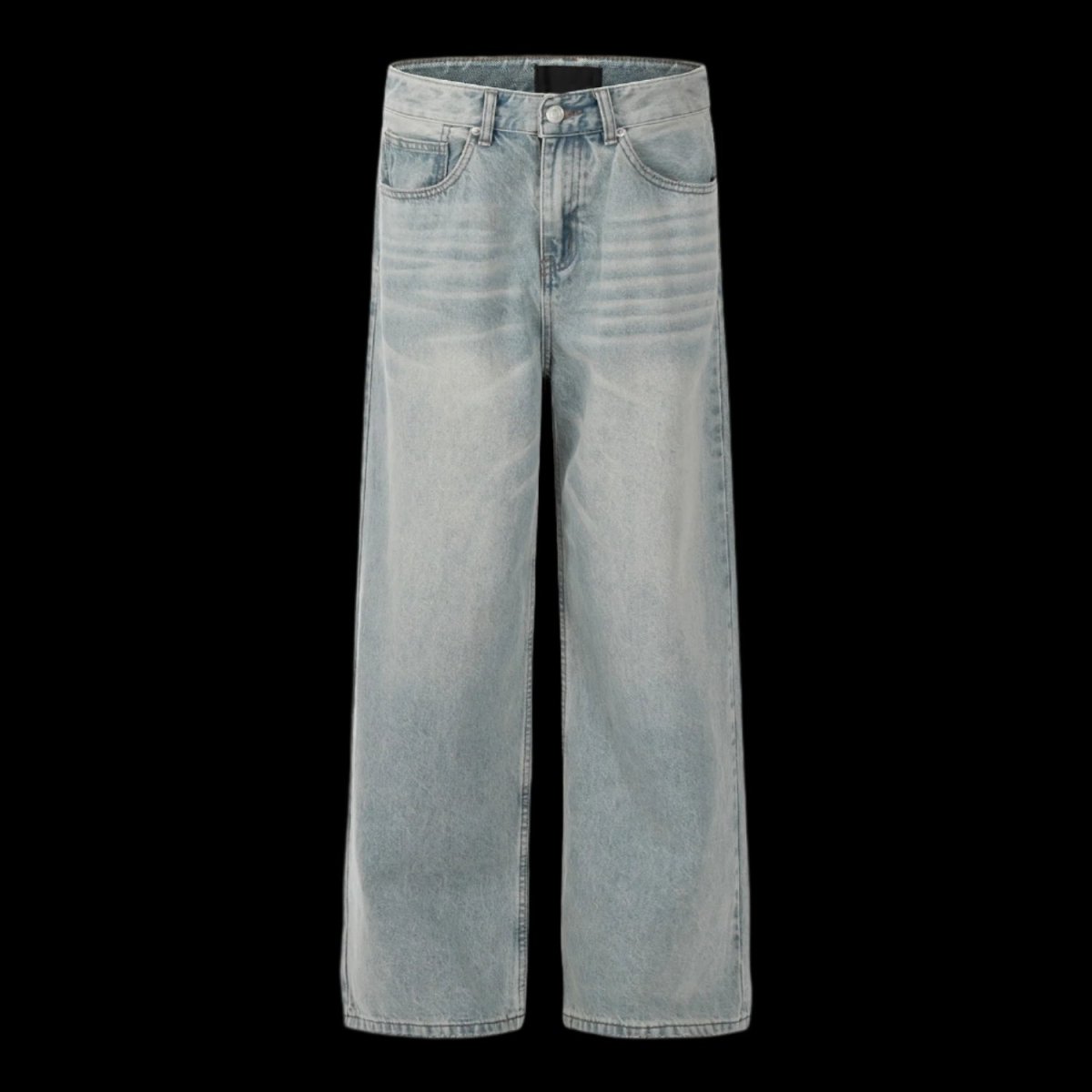 Light Blue Clean Fit Straight Baggy Jeans - Dekayed