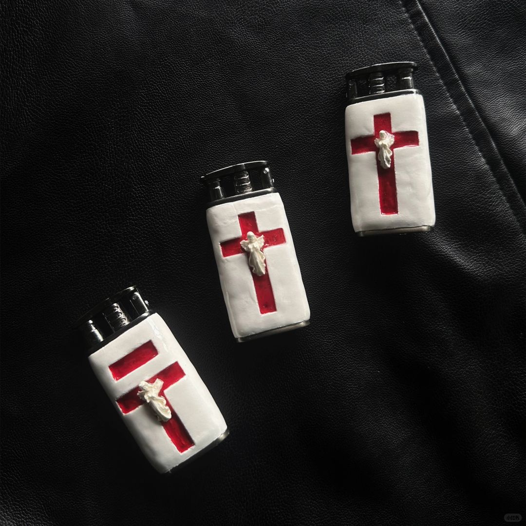 Limited Edition Red Crossed Angel Lighters - Dekayed