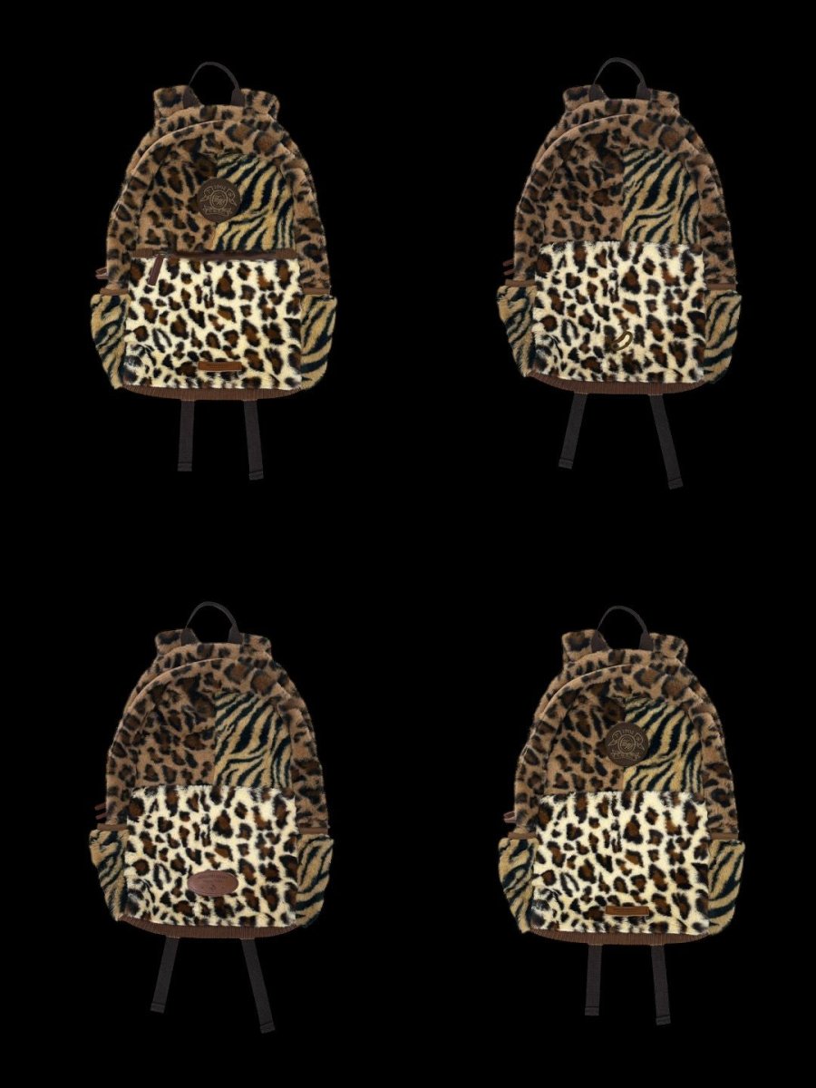 Limited Multi Leopard Print Plush Bag - Dekayed