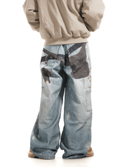 Multi Key Ink Splashed Baggy Jeans - Dekayed
