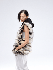 My Fantasy Series Tiger Spiked Crown Fur Vest - Dekayed