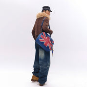 NyDkyel™ 2024 Fall/Winter Union Jack Embroidery PU Boston Leather Bag - Dekayed