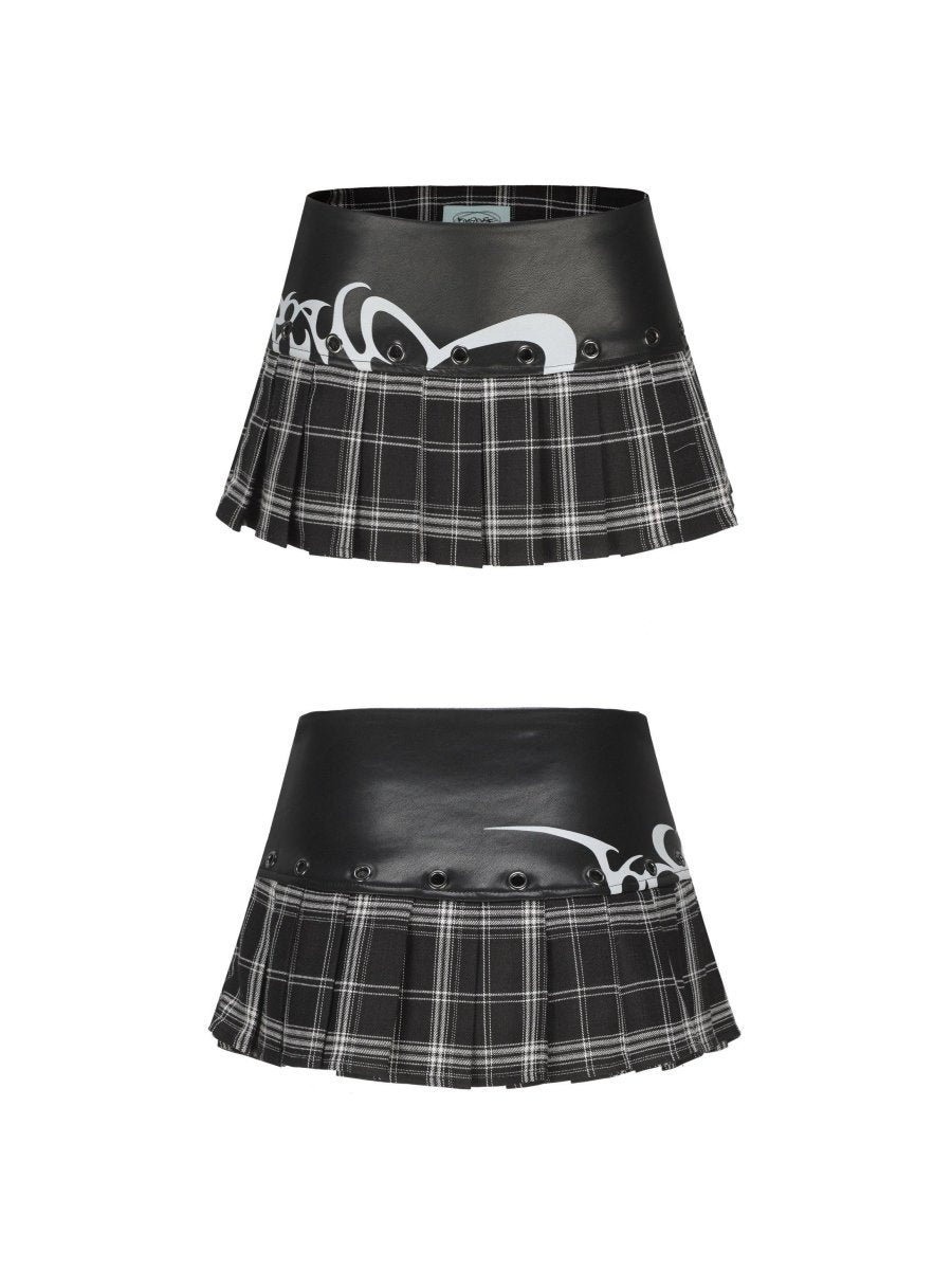 ONNASENSHI Leather Patchwork Miniskirt - Dekayed