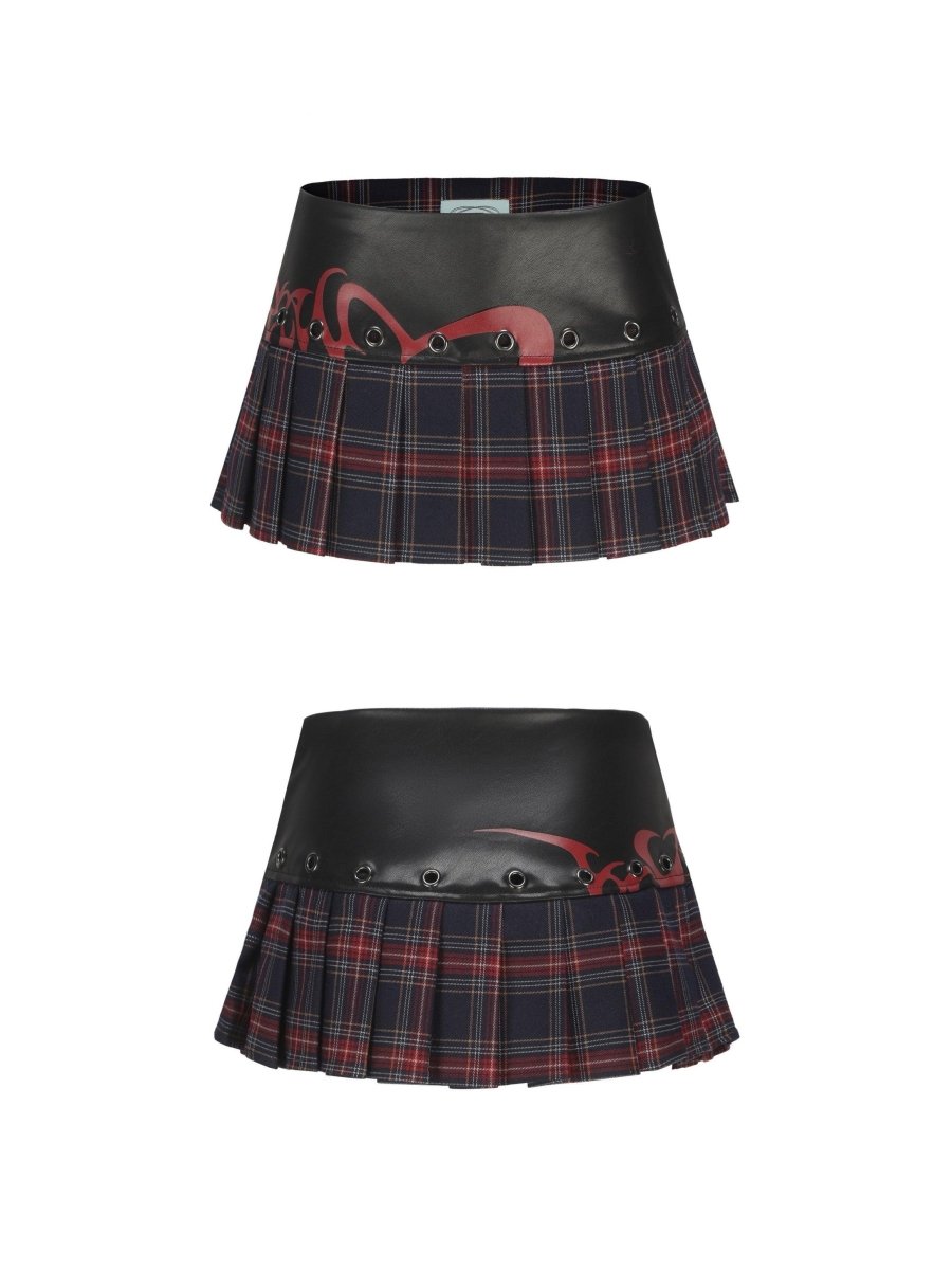 ONNASENSHI Leather Patchwork Miniskirt - Dekayed