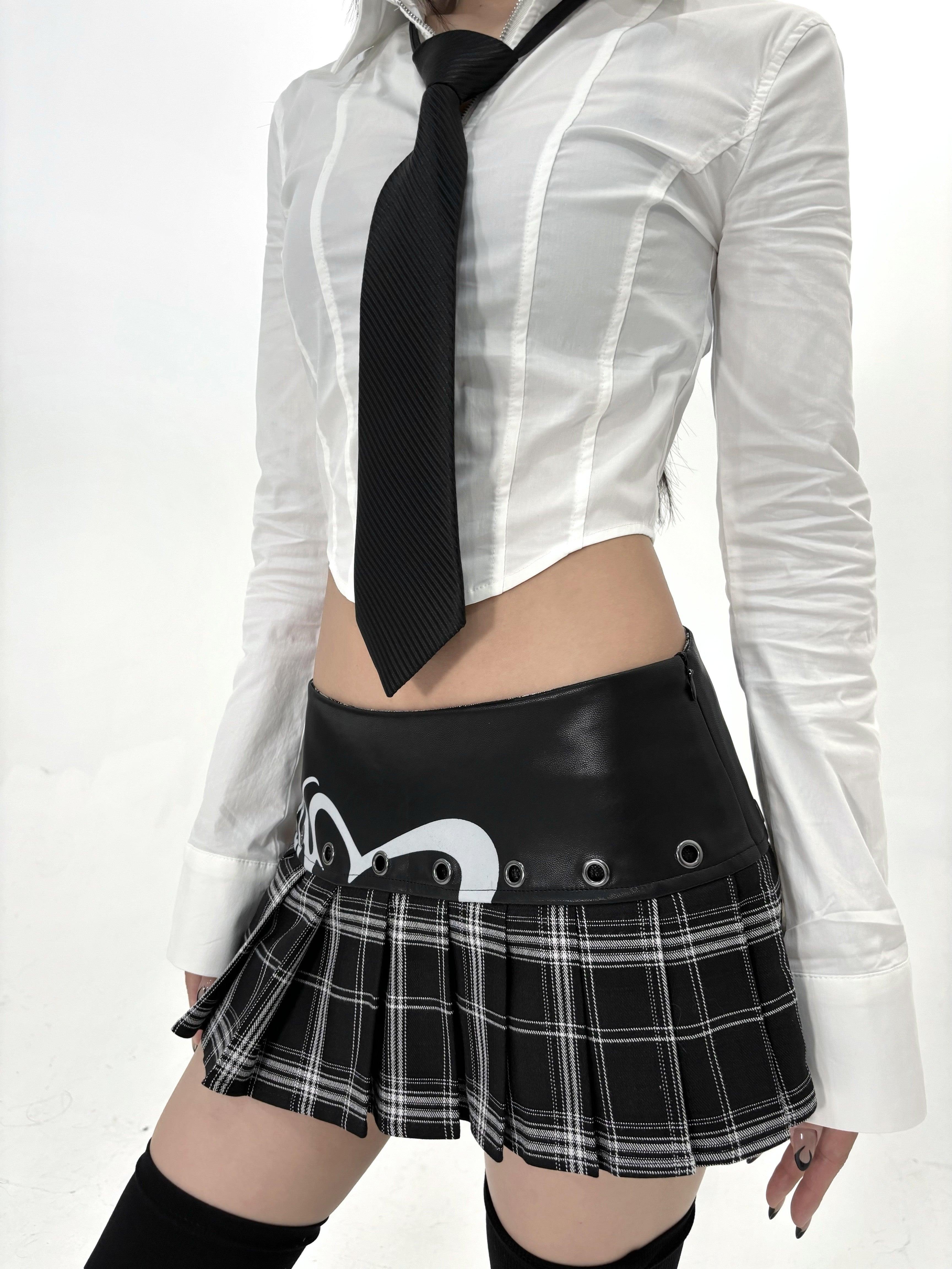 ONNASENSHI Leather Patchwork Miniskirt - Dekayed