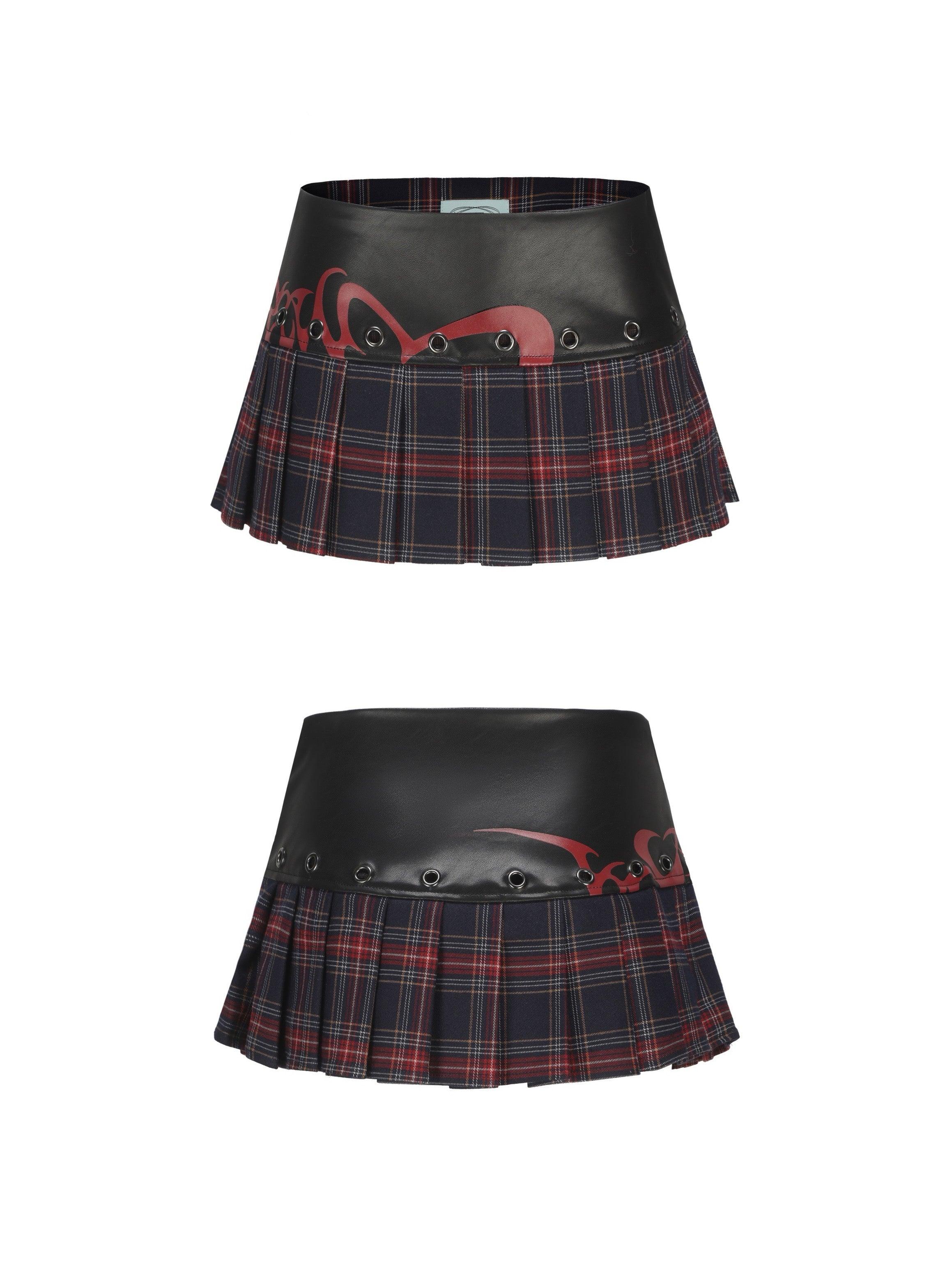 ONNASENSHI Leather Patchwork Miniskirt - Dekayed