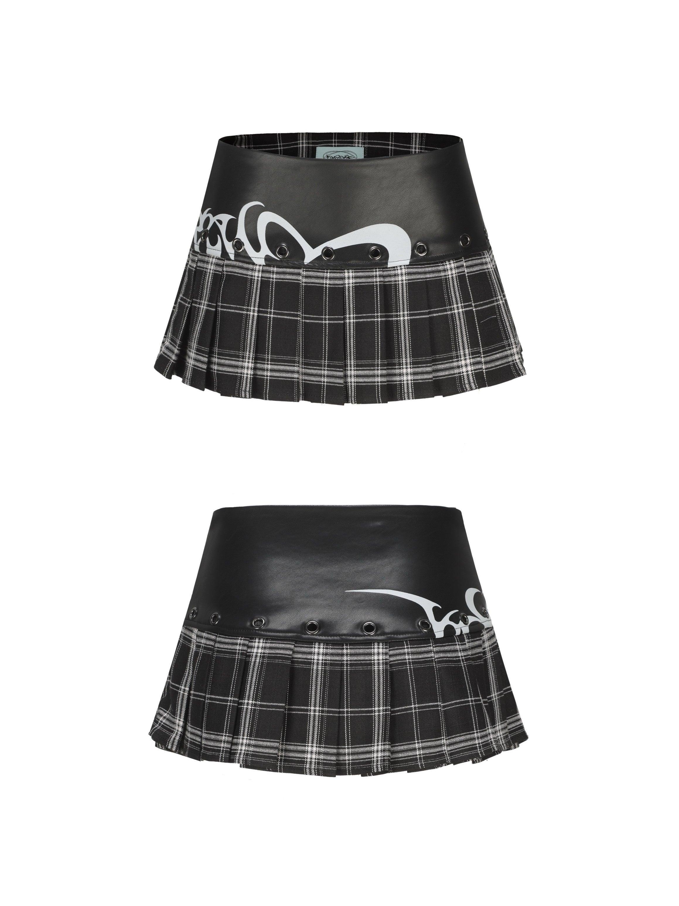 ONNASENSHI Leather Patchwork Miniskirt - Dekayed
