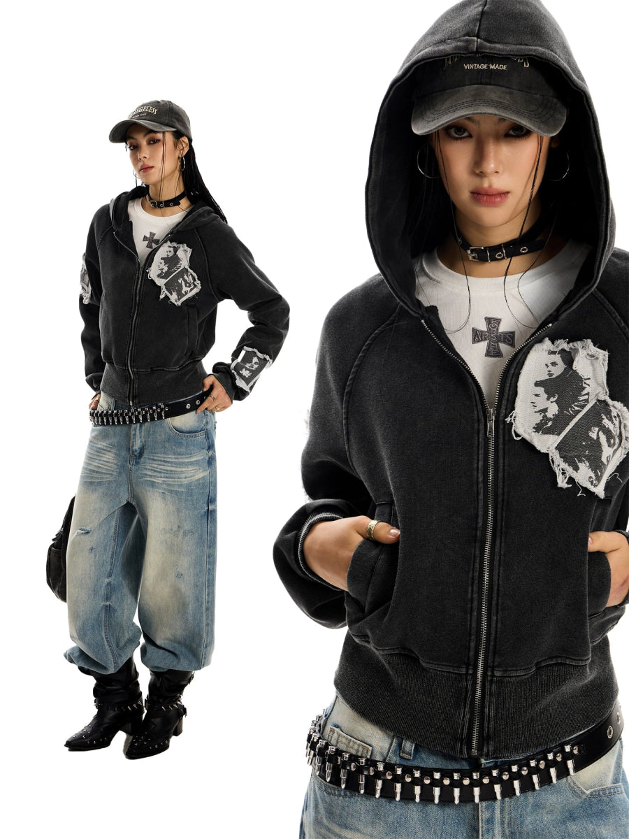Punk RockStar Distressed Hoodie - Dekayed