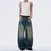 Retro Button - Down Design Baggy Jeans - Dekayed