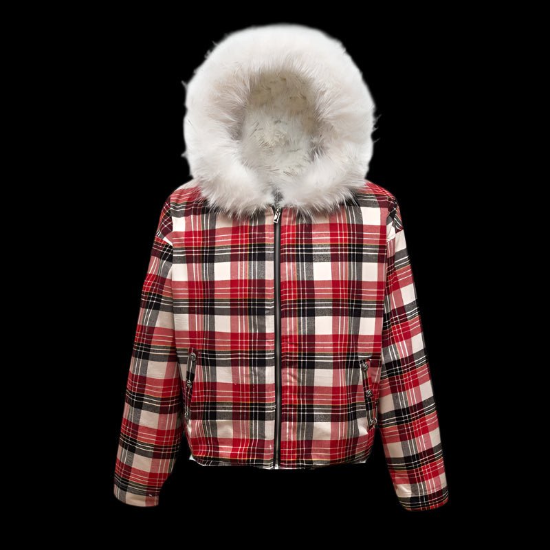 Retro Plaid Fur Jacket - Dekayed