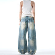 Retro Washed Design Cleanfit Baggy Jeans - Dekayed