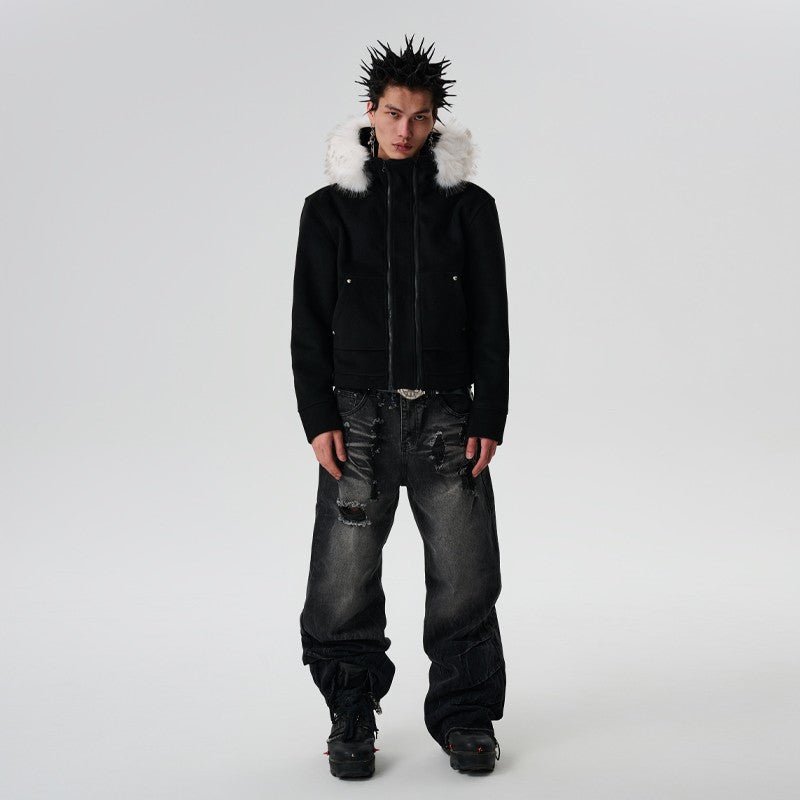 SGW Woolen Fox Fur Fleece Jacket - Dekayed