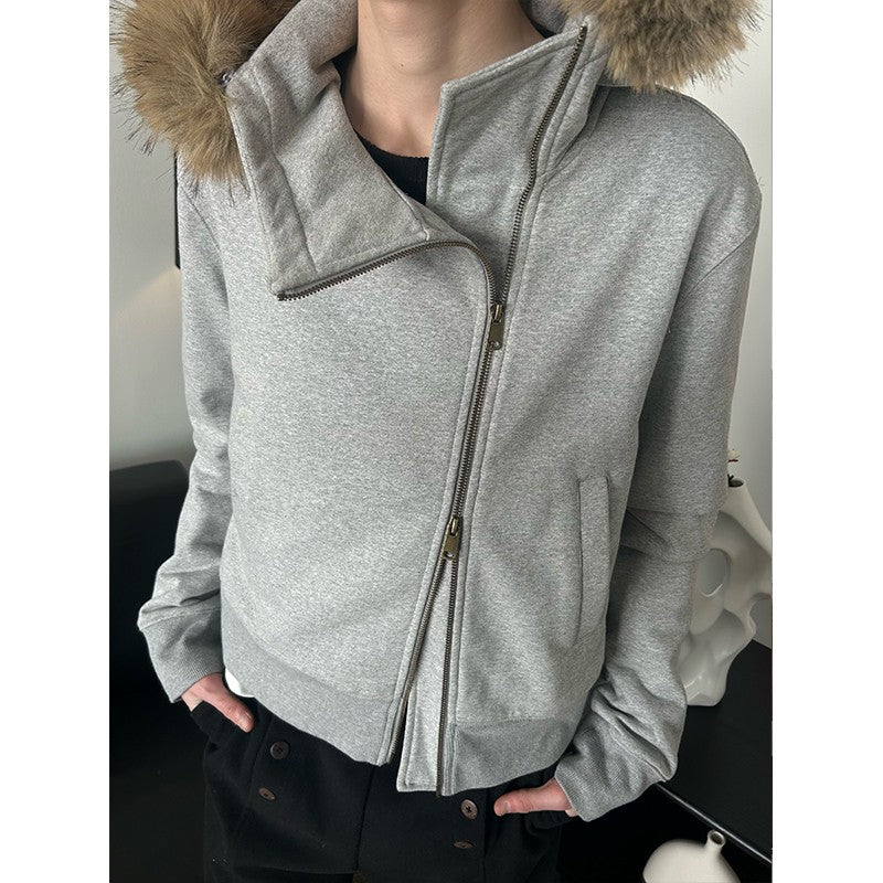 Side Zip Fur Hooded Jacket - Dekayed