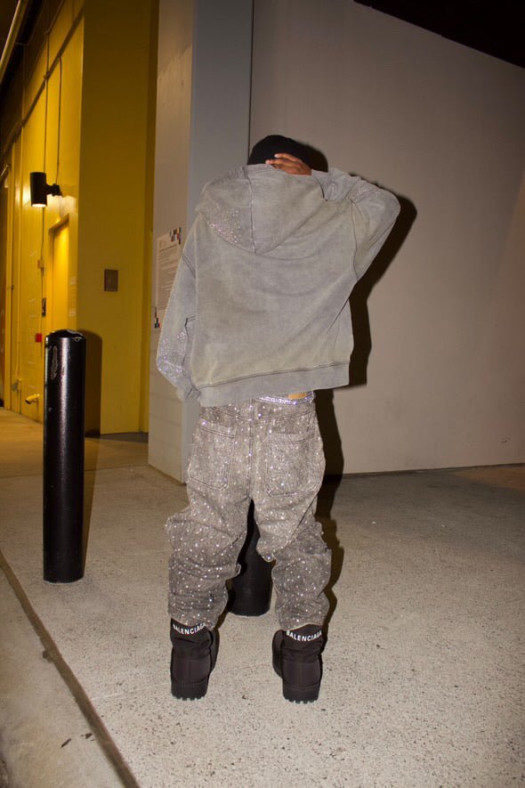 Skeleton Diamond Denim Jeans - Dekayed