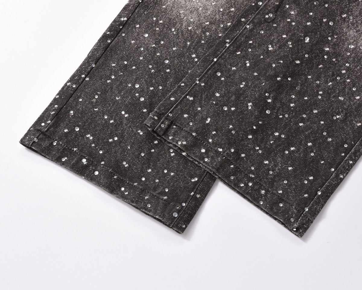 Skeleton Diamond Denim Jeans - Dekayed