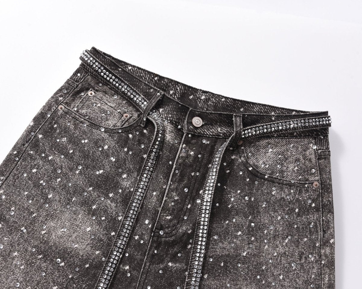 Skeleton Diamond Denim Jeans - Dekayed