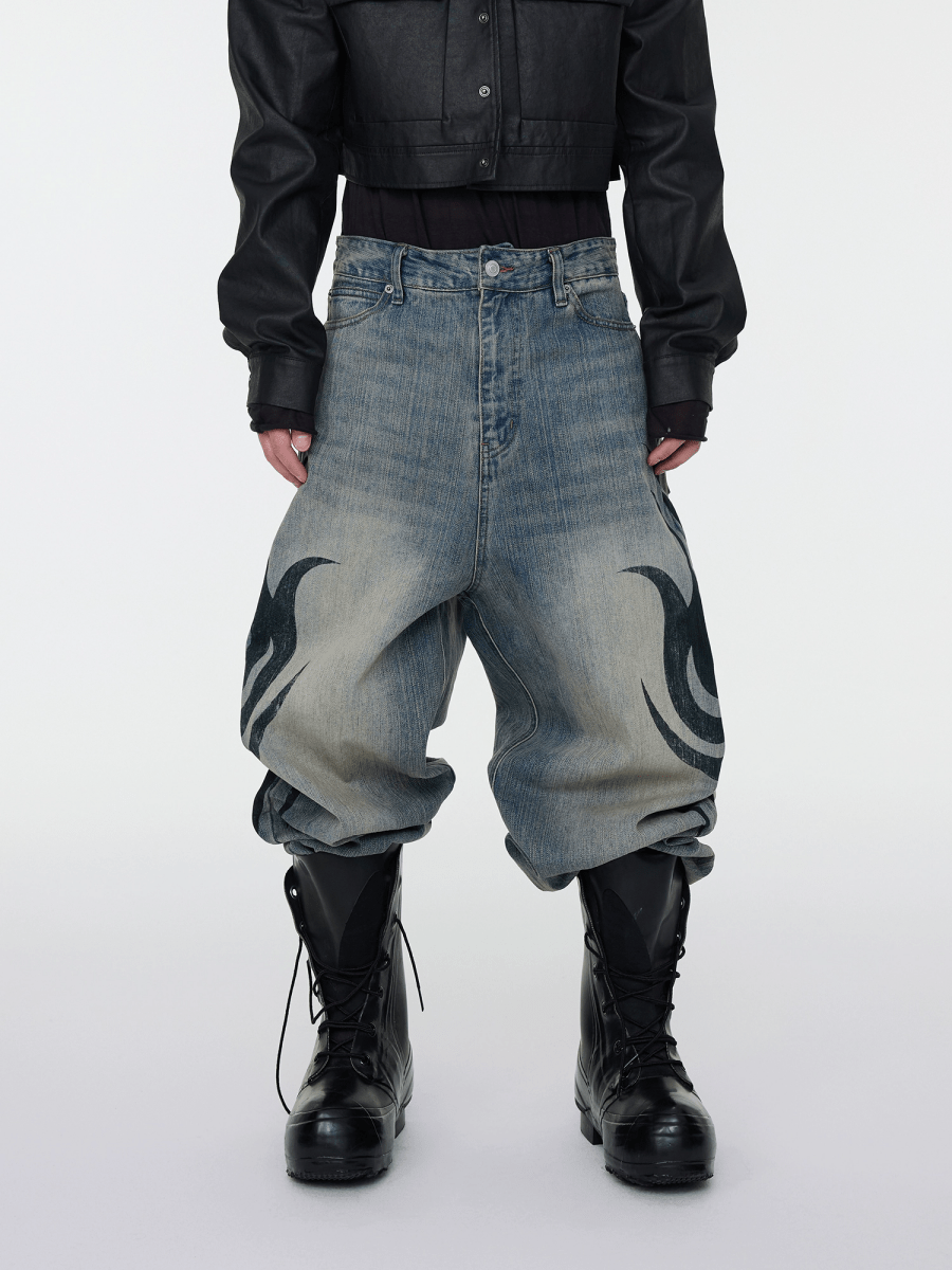 TattooFade Baggy Denim Jeans - Dekayed