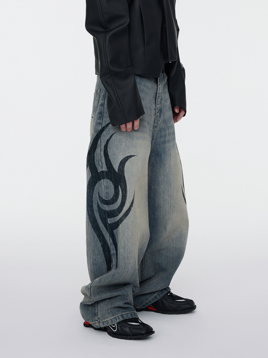 TattooFade Baggy Denim Jeans - Dekayed