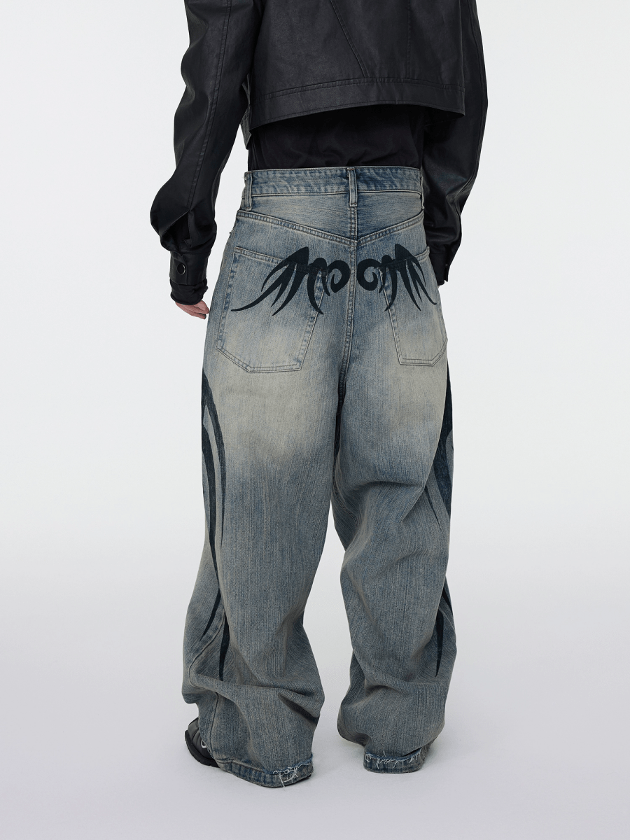 TattooFade Baggy Denim Jeans - Dekayed