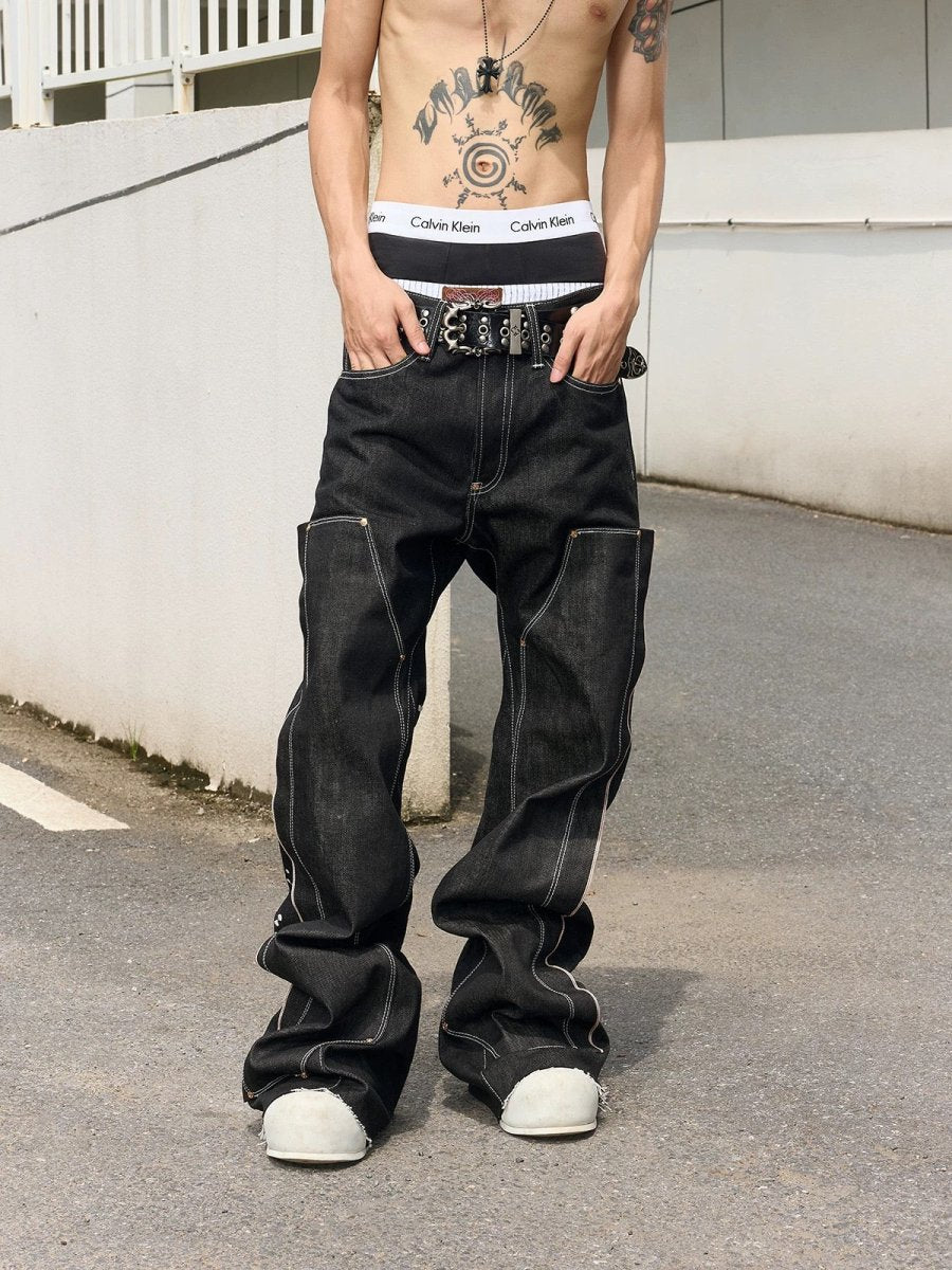 Toxic Baggy Embroidered Jeans - Dekayed
