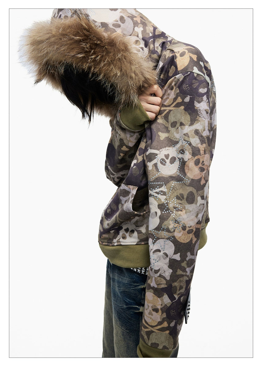 Toxic Digital Skull Camouflage Hoodie - Dekayed