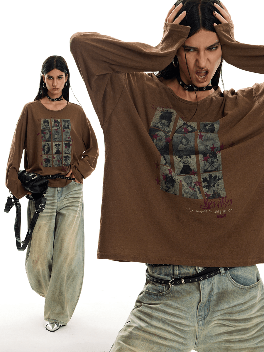 Vintage Grid Graffiti Tee - Dekayed