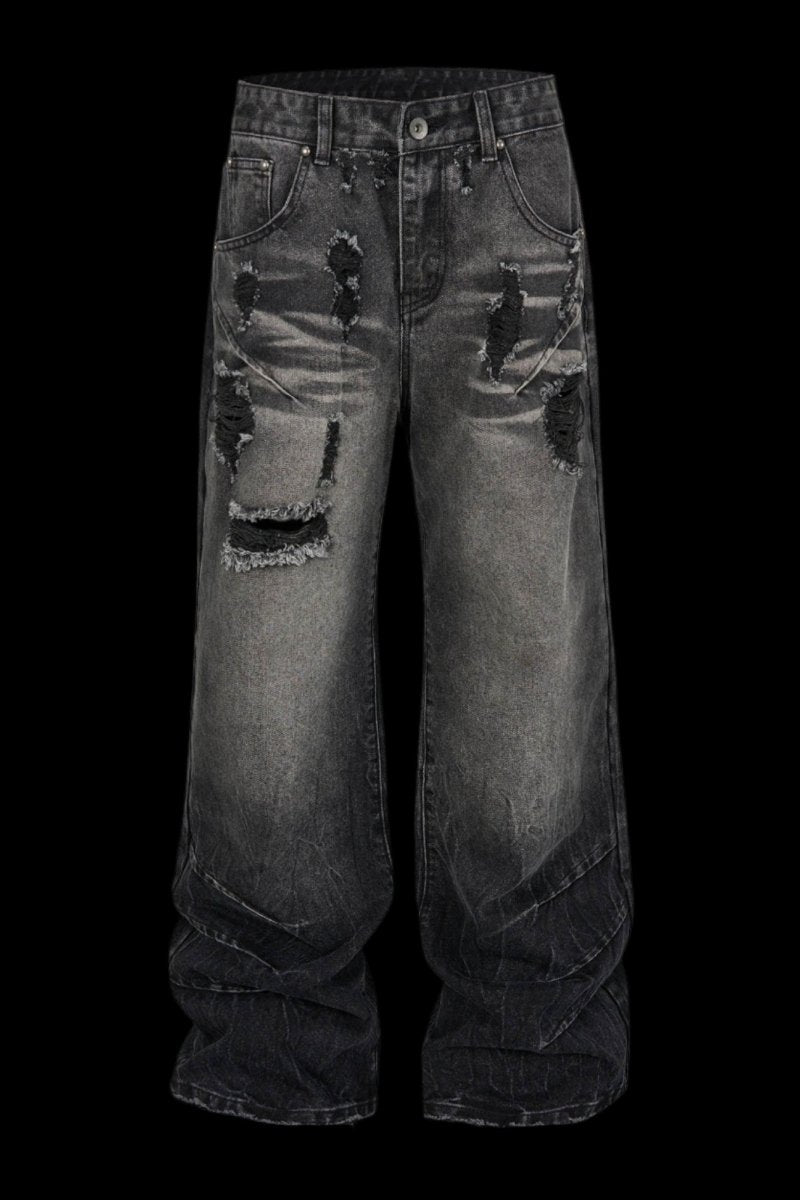 Vintage Washed Ripped Baggy Jeans - Dekayed