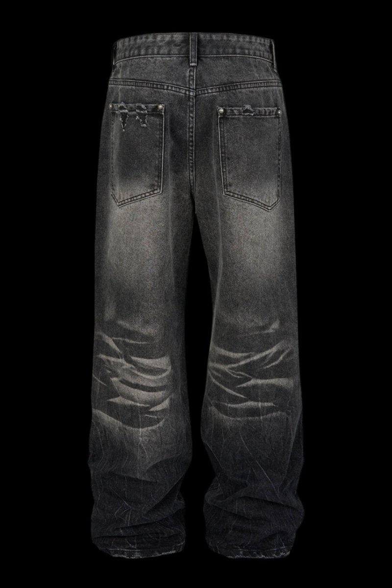 Vintage Washed Ripped Baggy Jeans - Dekayed