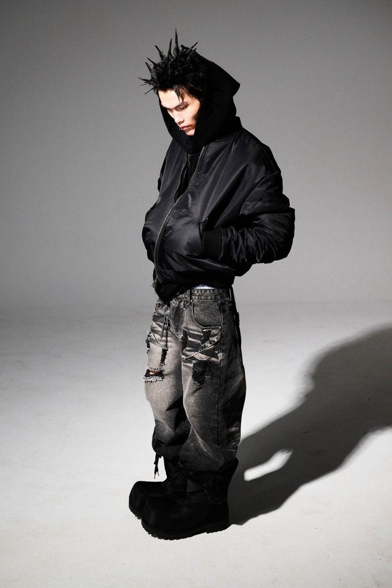 Vintage Washed Ripped Baggy Jeans - Dekayed