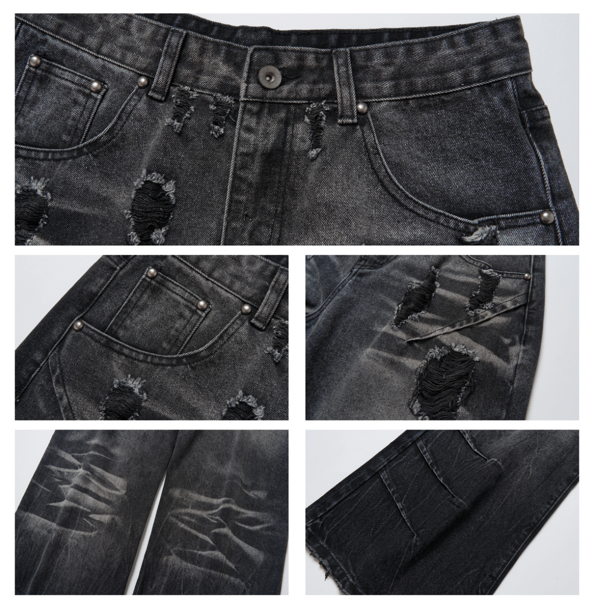 Vintage Washed Ripped Baggy Jeans - Dekayed