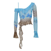Wildflower Mesh Ruffle Top - Dekayed