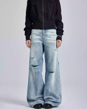 WLNEXT ShatterFade Baggy Denim Jeans - Dekayed