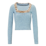 Y2K Leopard Knit Skirt Set - Dekayed