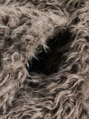 "Gemini" Metal leather Faux Fur Jacket