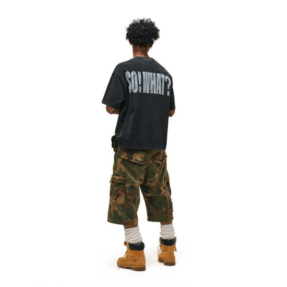 ANTIDOTE Destruction Camouflage Stone Grinding Water Washed Vintage Seven Leg Pants American Punch Work Pants Loose Wide Leg Shorts image 19