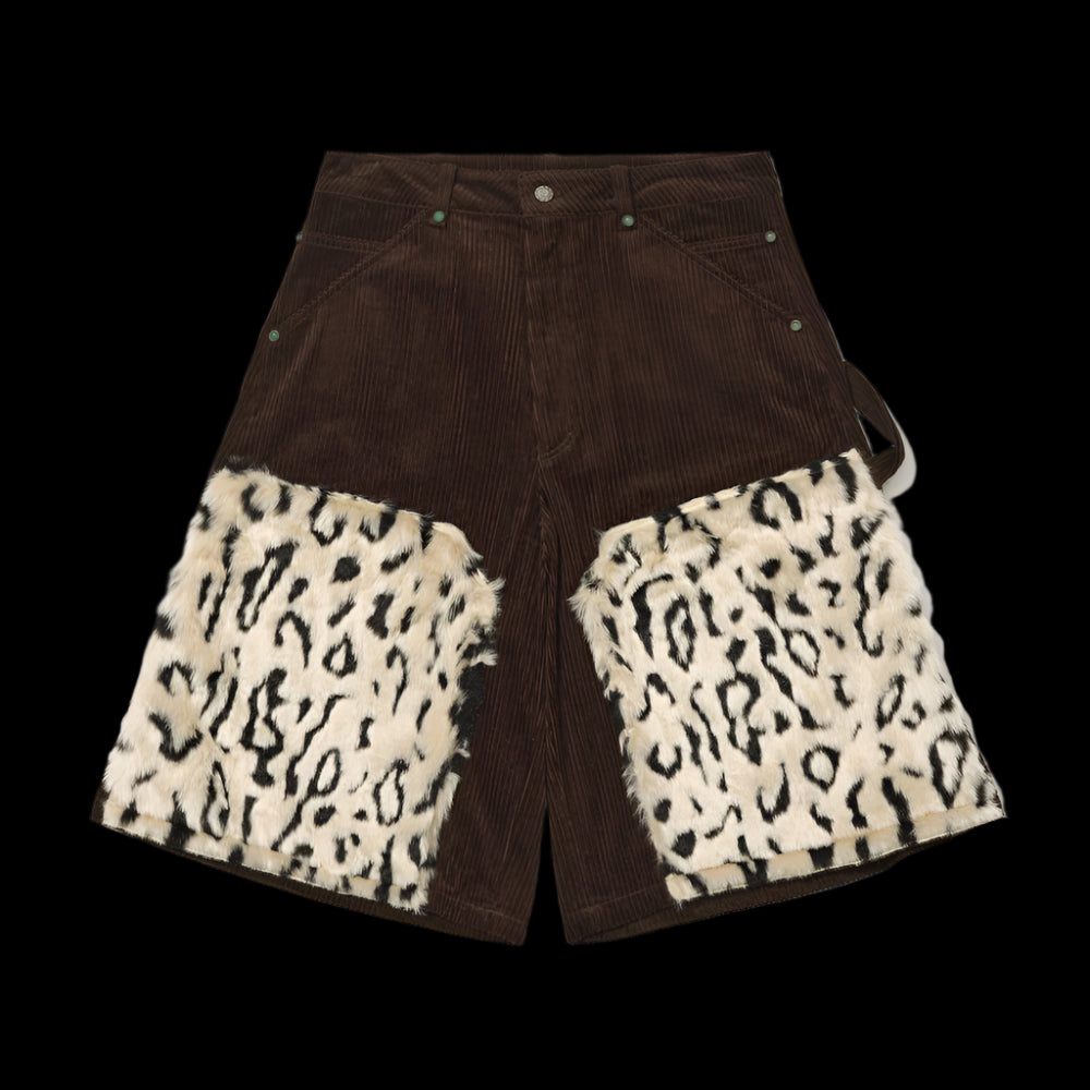 PacShop pac Cheetah Black Double Knee Corduroy Jade Shorts DOUBLE KNEE SHORTS image 3