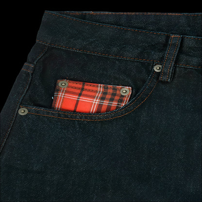 RARRL 13 5 oz original denim selvedge denim plaid patchwork wide leg cropped trousers cleanfit image 4