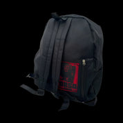 A side and back view of a PT269 Dead Control Backpack is shown, highlighting a single red and black patch with the word "TORSO" and a face.