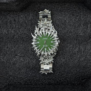 Original handmade European and American irregular green water monster dragon scale pointed tin plated watch light luxury niche design heavy industry trend image 1