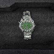 Original handmade European and American irregular green water monster dragon scale pointed tin plated watch light luxury niche design heavy industry trend image 6