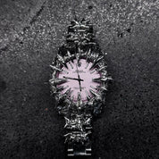 Original handmade European and American shaped pink yellow green snake scale pointed tin solder watch light luxury niche design heavy industry trend image 2