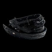 FromTheisland FTI handmade cowhide gemstone rivet belt punk rock visual belt image 3