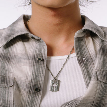 JANENG Chase Shore 925 Silver Knight Cross Blade Pendant Necklace Retro Vintage Old Men s Motorcycle Style image 3